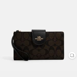 TECH WALLET IN COLORBLOCK SIGNATURE CANVAS